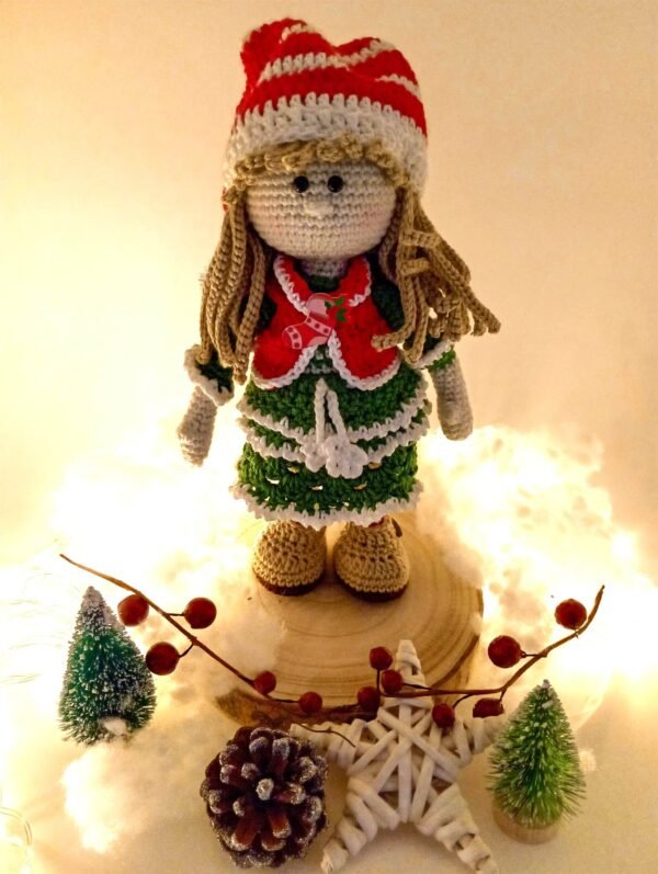 Boneca Natal Saia Verde