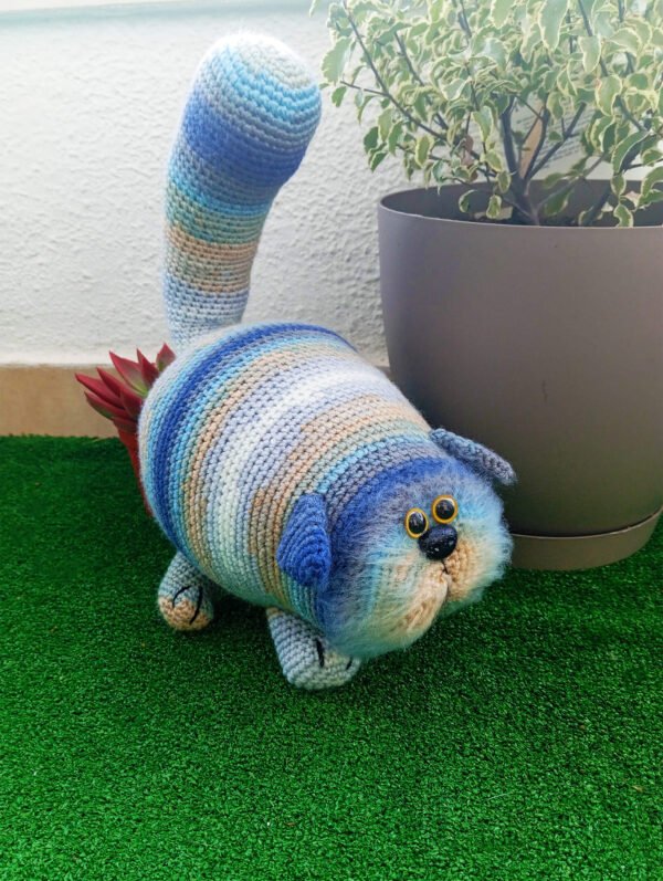 Gato Fofo Riscas Azuis
