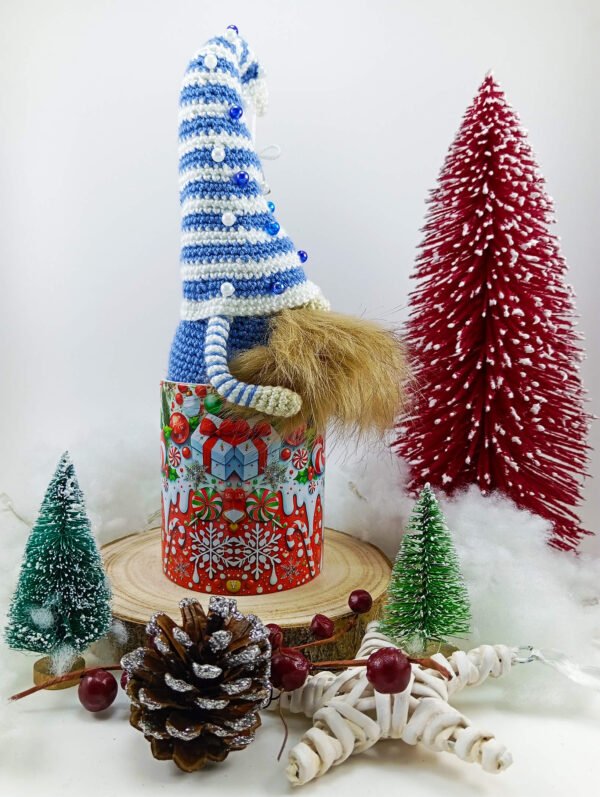 Caneca Natal + Gnomo Azul Amigurumi